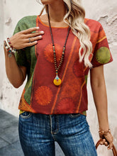 EMERY ROSE Women's Random Printed Short Sleeve Simple Everyday Blouse